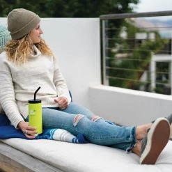 Klean Kanteen Insulated TK Wide With Café Cap 473ml - Brushed Steel -Camping Sales Shop K16TKWPCC JP lounging straw lifestyle
