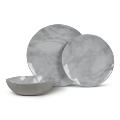 Kampa Marble 12 Piece Melamine Dinner Set