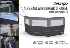 Vango Airbeam Windbreak 3 Panel (Elements Proshield) -Camping Sales Shop airbeam windbreak 3 panel elements proshield high res