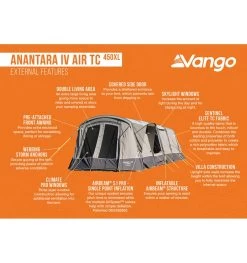Vango Anantara Air TC 450XL Tent -Camping Sales Shop anantara iv air tc 450xl 3