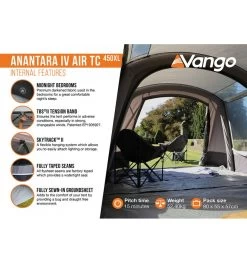 Vango Anantara Air TC 450XL Tent -Camping Sales Shop anantara iv air tc 450xl 4