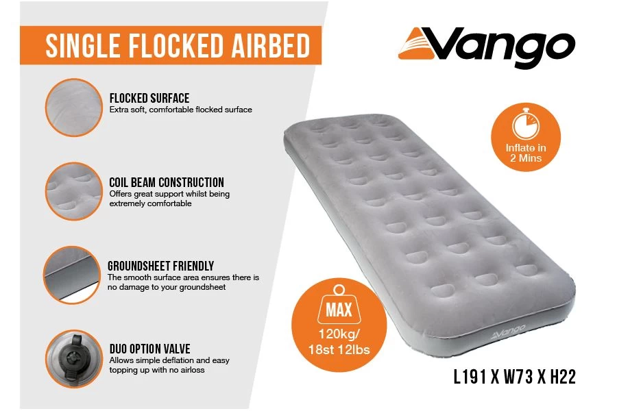 Vango Single Flock Airbed 4 Vango Single Flock Airbed - Image 2