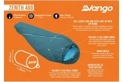 Vango Zenith 400 Sleeping Bag 8 Vango Zenith 400 Sleeping Bag -Camping Sales Shop zenith 400 2